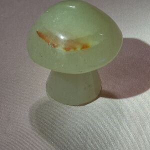 White Onyx Carved 1.5in Mushroom Crystal Decor Natural Nature
